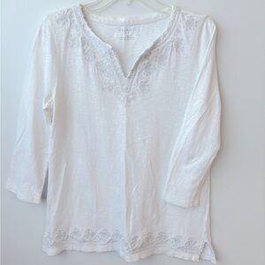Talbot’s white beaded tunic